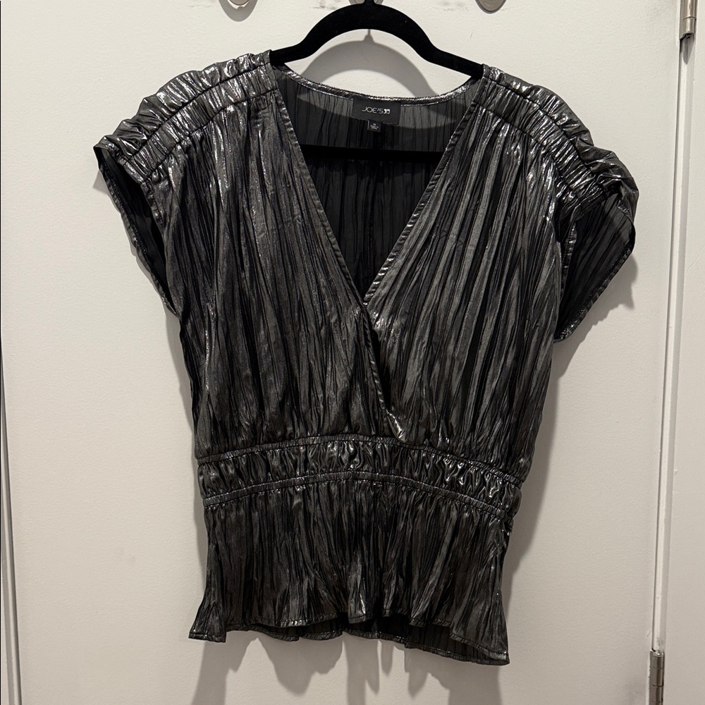 Joe's Jeans Metallic Black Blouse size M